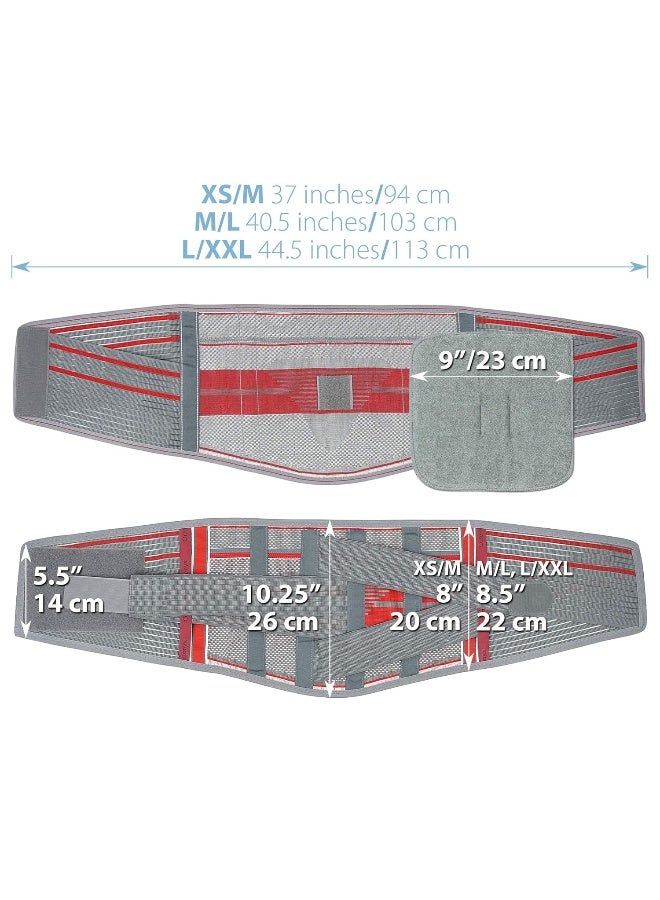 ORTONYX Lumbar Support Belt Lumbosacral Back Brace â€“ Ergonomic Design and Breathable Material - XS/M (Waist 26"-32.2") - Image 5